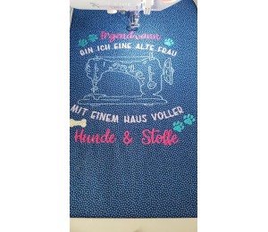 Stickdatei - Spruch Hunde und Stoffe